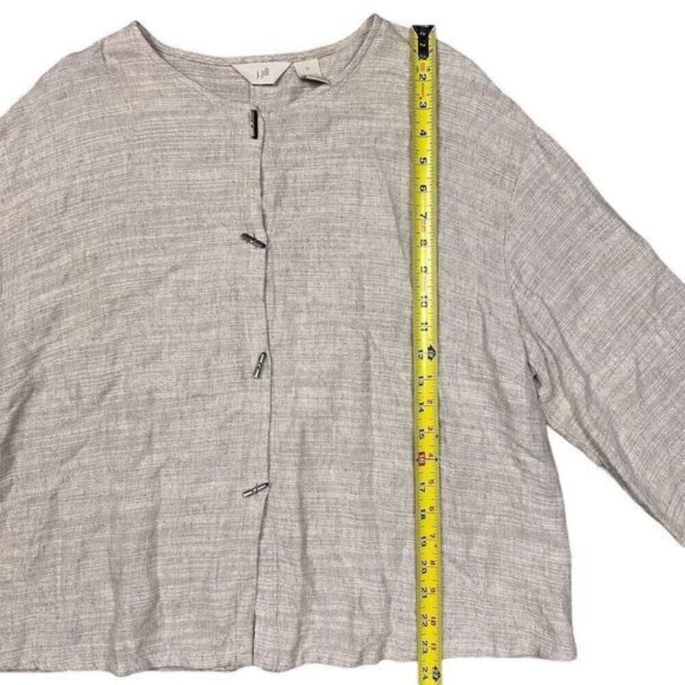 J.‎ Jill Oatmeal Linen Blend Toggle Button Boxy Cardigan Jacket Beige Medium - Picture 3 of 7